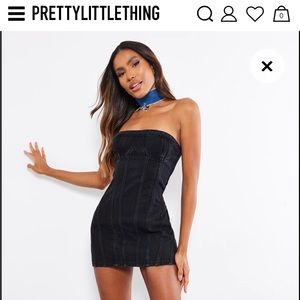 Pretty Little Thing Black Strapless Dress
